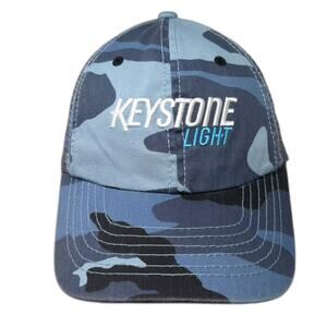 Keystone Light Blue Camo Mesh Baseball Cap One Size Embroidered Adjustable Hat